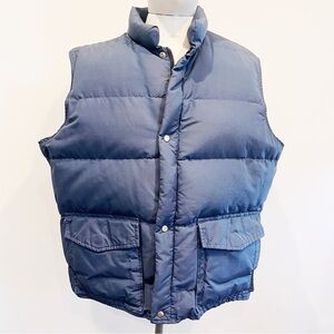 Vintage Woolrich Men's Navy zip snap Puffer Vest sz XL